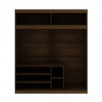 Manhattan Comfort 160GMC5 Mulberry 81.3 Open Long Hanging Wardrobe Closet with Shoe Storage  in Brown